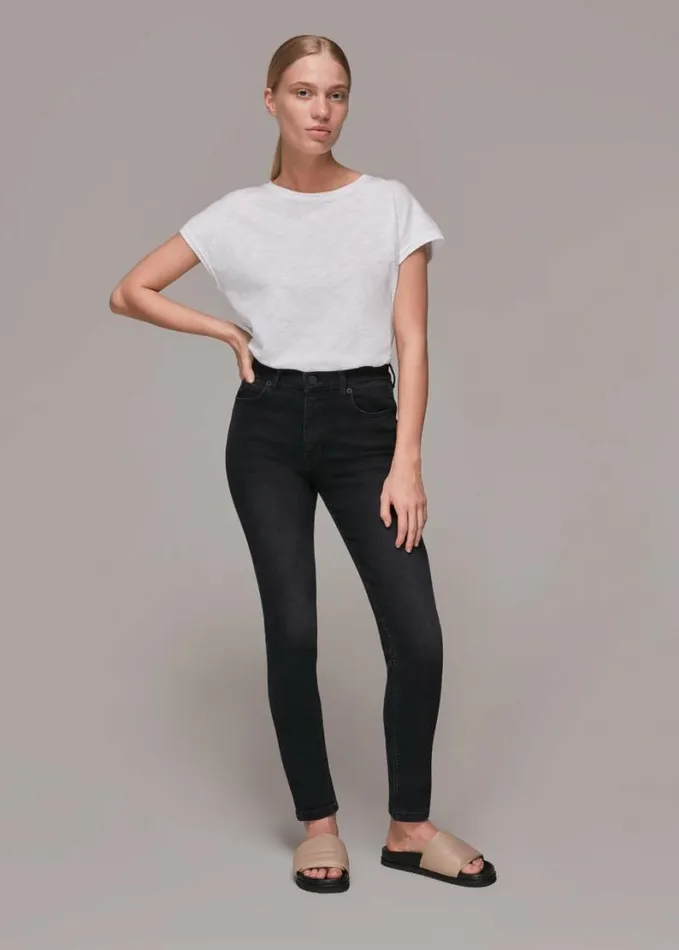 Whistles Stretch Sculpted Skinny Jean Black Women Jeans