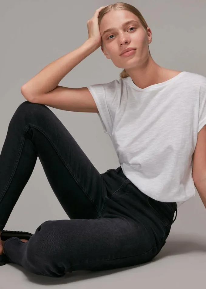 Whistles Stretch Sculpted Skinny Jean Black Women Jeans