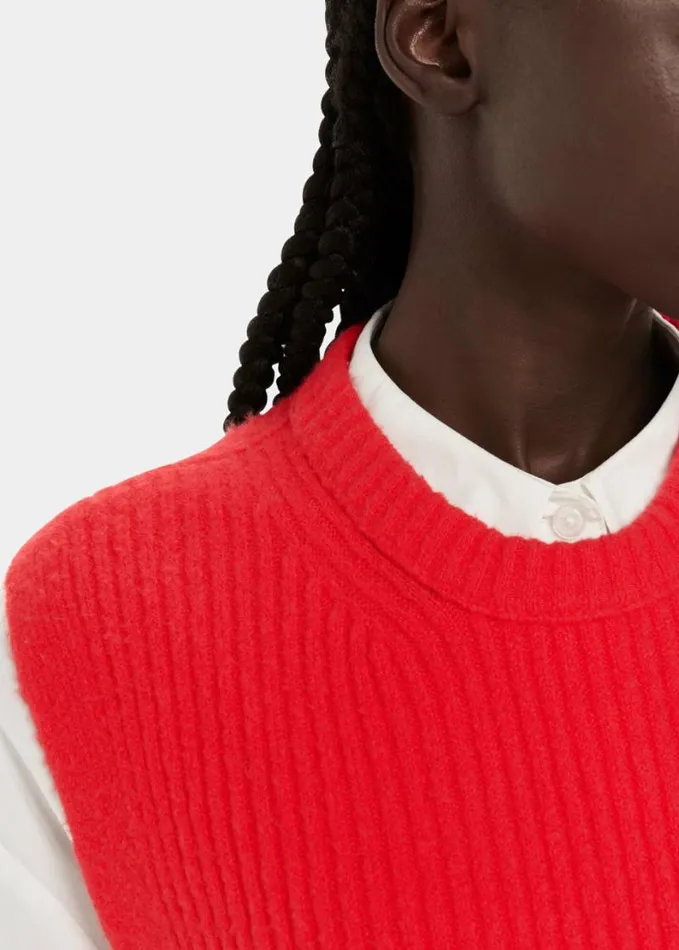 Whistles Textured Rib Tank Red Women Sweaters and Cashmere