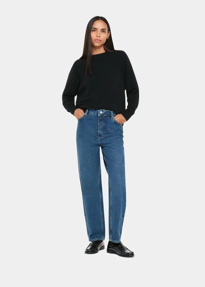 Whistles Ultimate Cashmere Crew Neck Black Women Sweaters and Cashmere