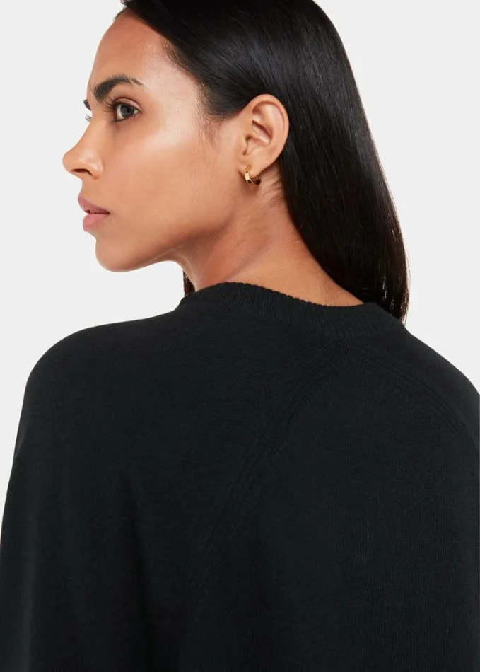 Whistles Ultimate Cashmere Crew Neck Black Women Sweaters and Cashmere