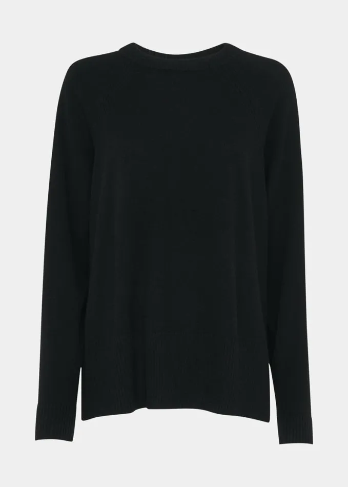 Whistles Ultimate Cashmere Crew Neck Black Women Sweaters and Cashmere