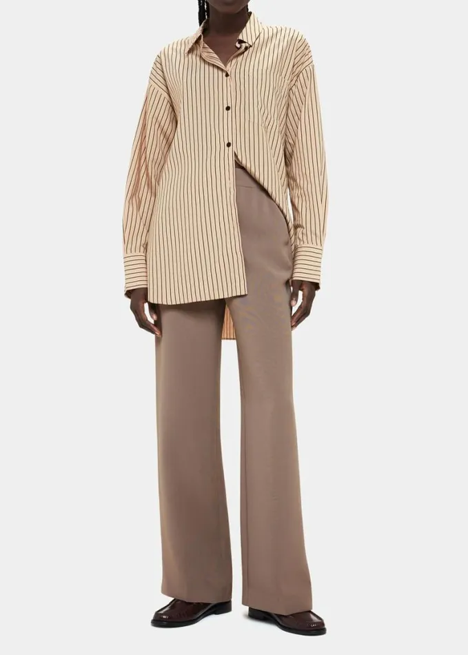 Whistles Ultimate Full Length Trouser Taupe Women Pants
