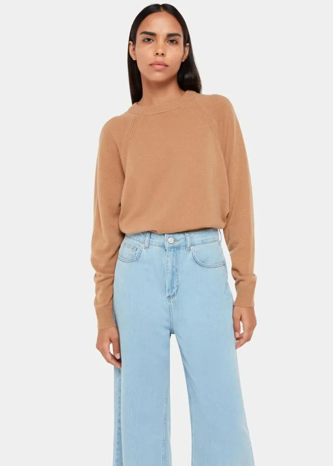 Whistles Wide Leg Cropped Jean Light Wash Women Jeans
