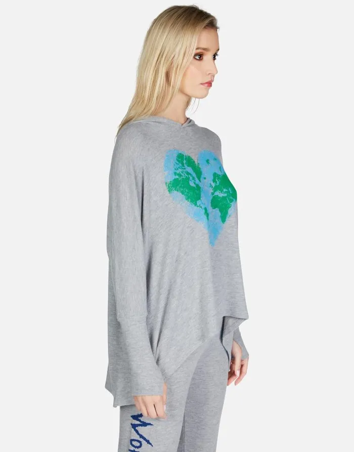 Wilma World Love Heather Grey Women Lauren Moshi Hoodies