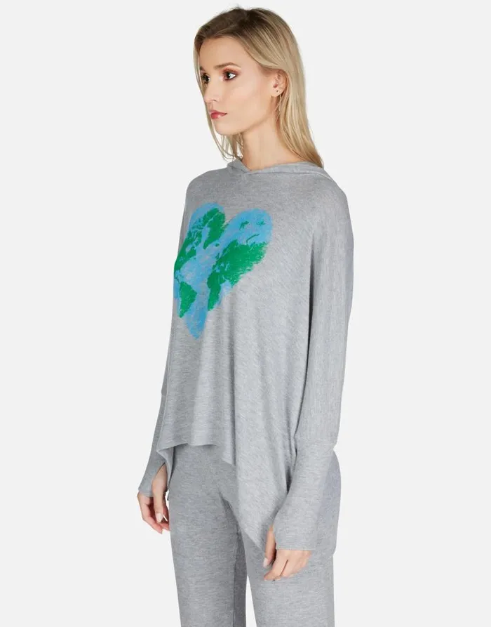 Wilma World Love Heather Grey Women Lauren Moshi Hoodies
