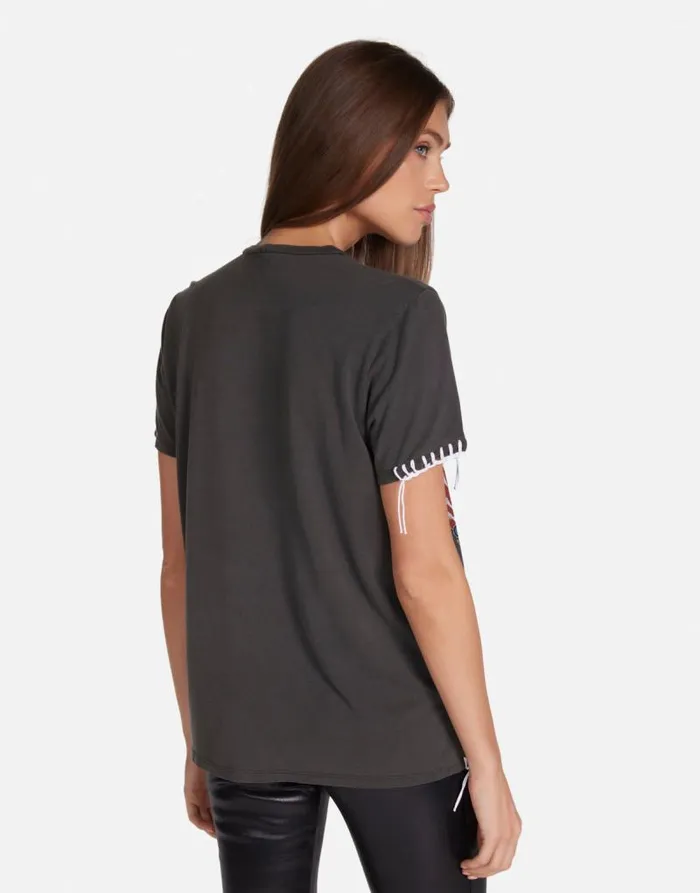 Wolf Aerosmith Tour Pigment Black Women Lauren Moshi Short Sleeve