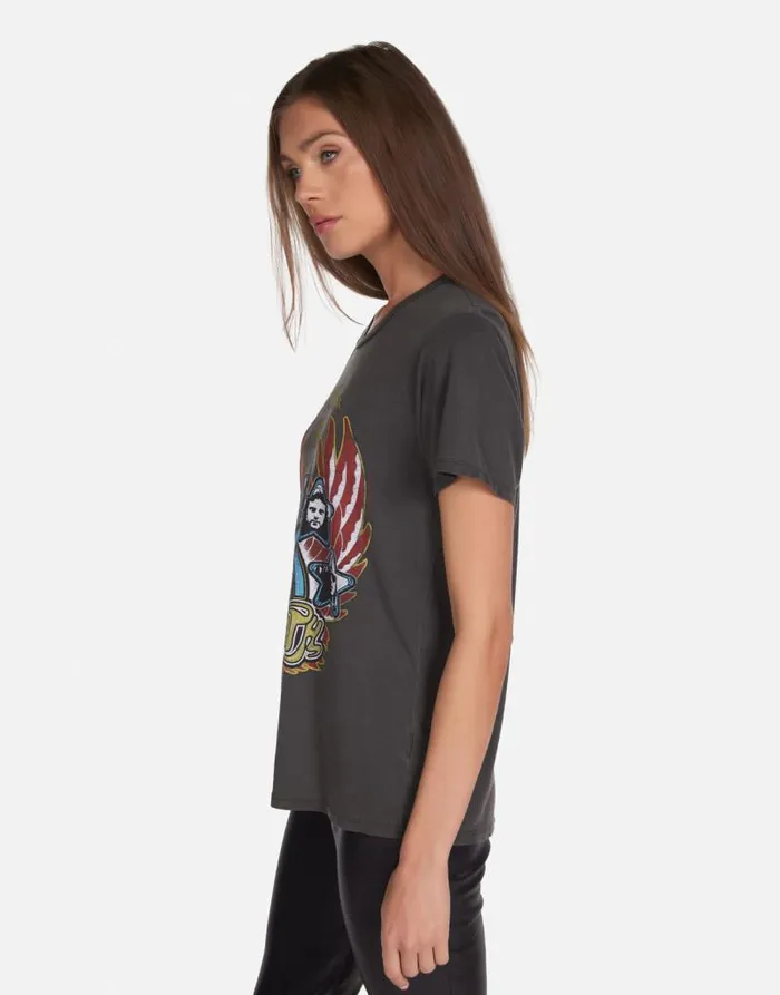 Wolf Aerosmith Tour Pigment Black Women Lauren Moshi Short Sleeve
