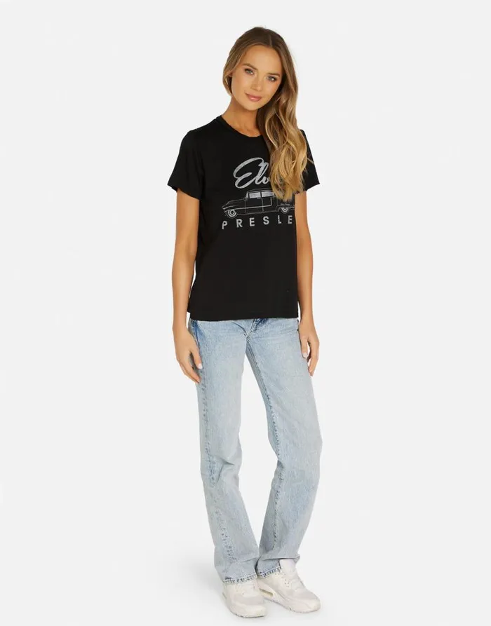 Wolf Elvis Presley Cadillac Black Women Lauren Moshi Short Sleeve