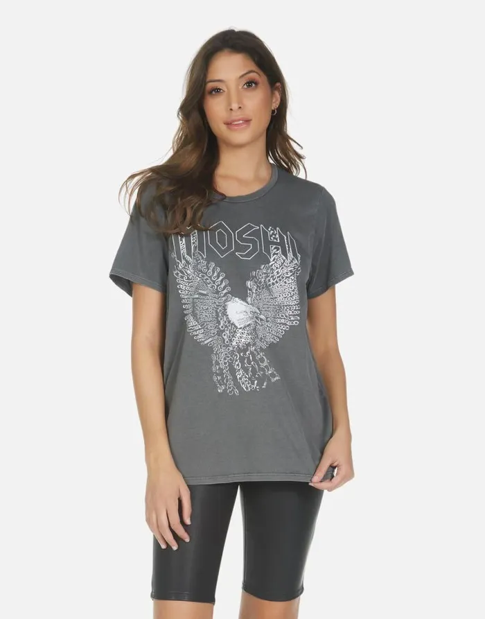 Wolf Moshi Eagle Pigment Black Women Lauren Moshi Short Sleeve