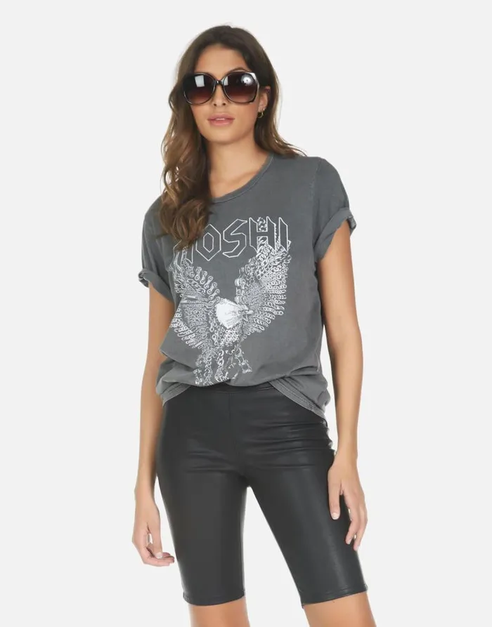 Wolf Moshi Eagle Pigment Black Women Lauren Moshi Short Sleeve