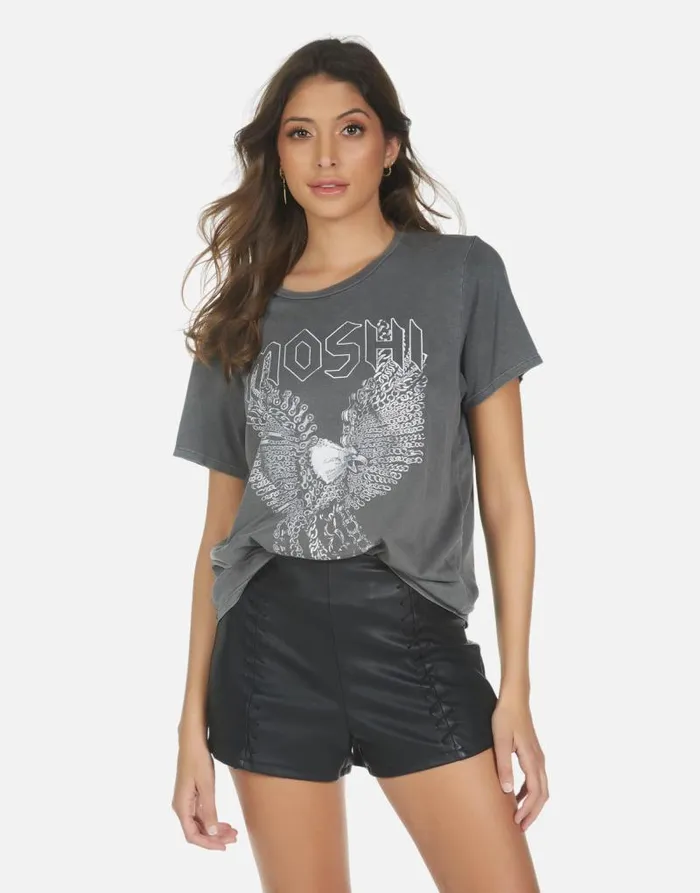 Wolf Moshi Eagle Pigment Black Women Lauren Moshi Short Sleeve