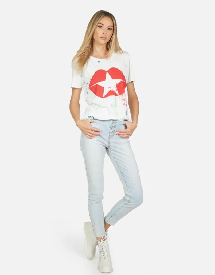 Wolf Star Kiss Mistpaint Smudge Women Lauren Moshi Short Sleeve