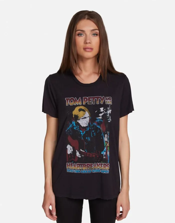 Wolf Tom Petty Rock N Roll Onyx Women Lauren Moshi Short Sleeve