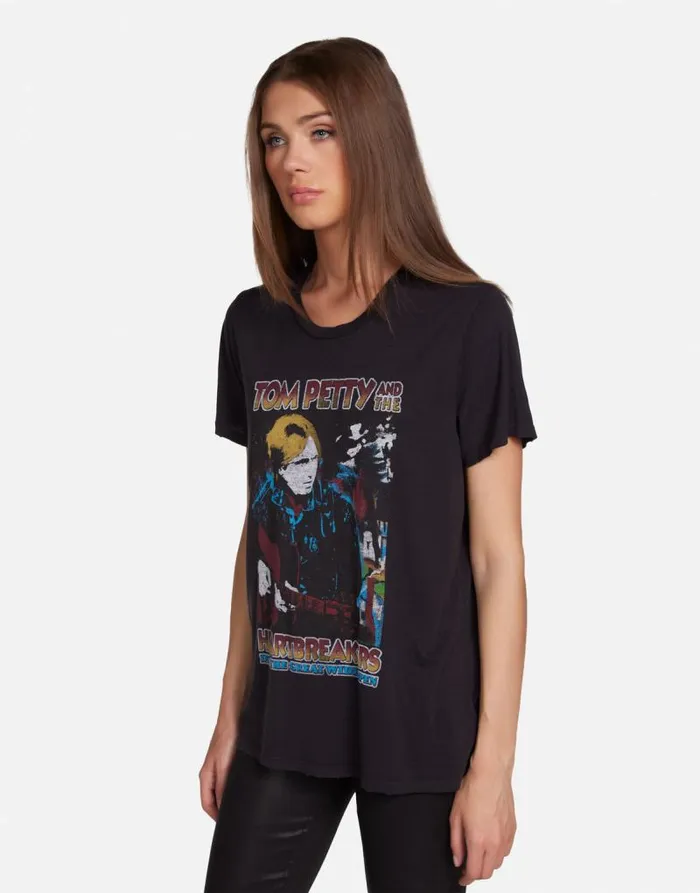 Wolf Tom Petty Rock N Roll Onyx Women Lauren Moshi Short Sleeve