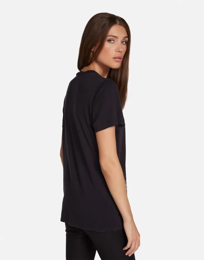 Wolf Tom Petty Rock N Roll Onyx Women Lauren Moshi Short Sleeve