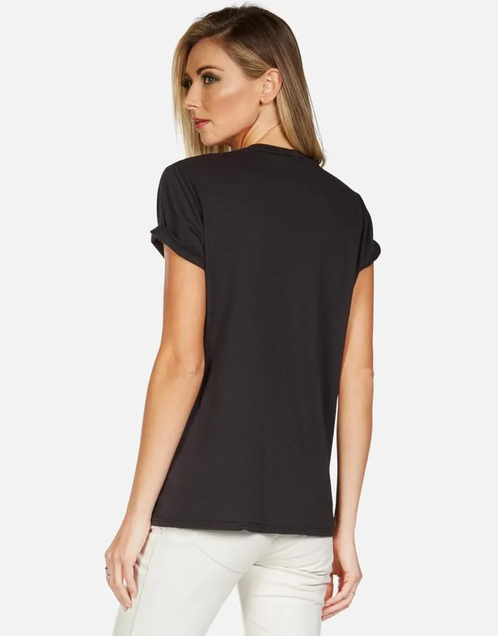 Wolf Too Fast For Love Onyx Women Lauren Moshi Short Sleeve