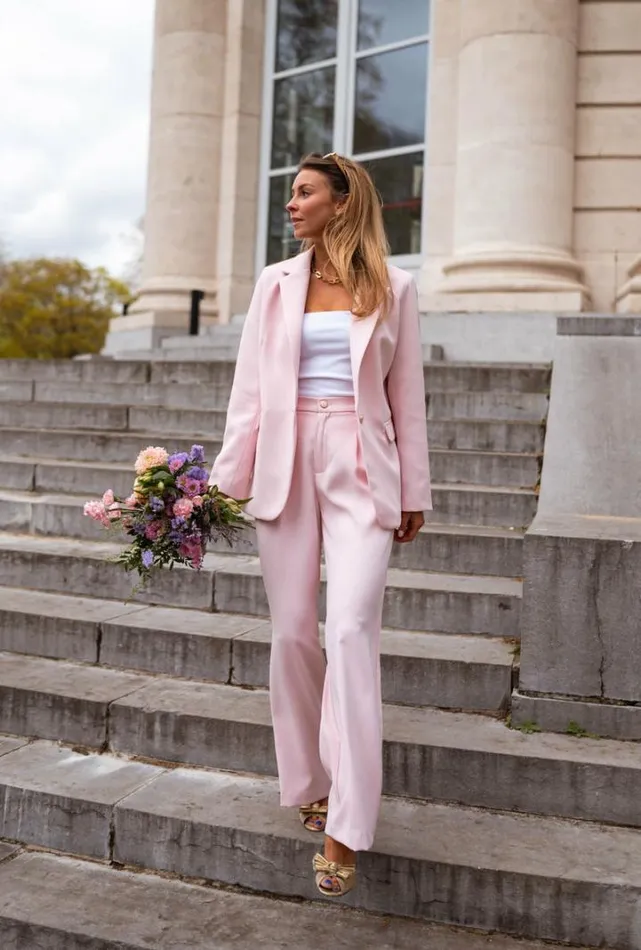 Women039s Clothing Blazers Easy Clothes Powder Pink Aurore Blazer