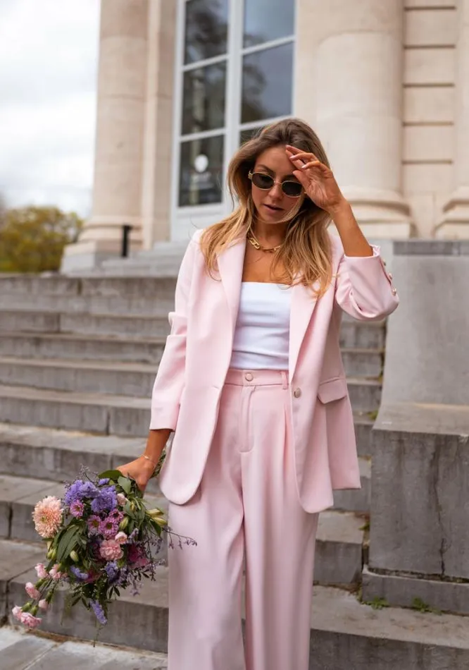 Women039s Clothing Blazers Easy Clothes Powder Pink Aurore Blazer