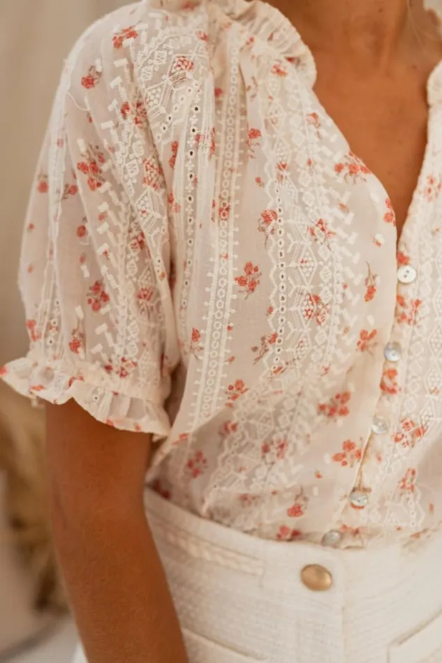 Women039s Clothing Blouses Easy Clothes Ecru Embroidered Carine Blouse