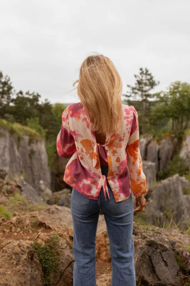 Women039s Clothing Blouses Easy Clothes Orange Patterned Eglantine Blouse