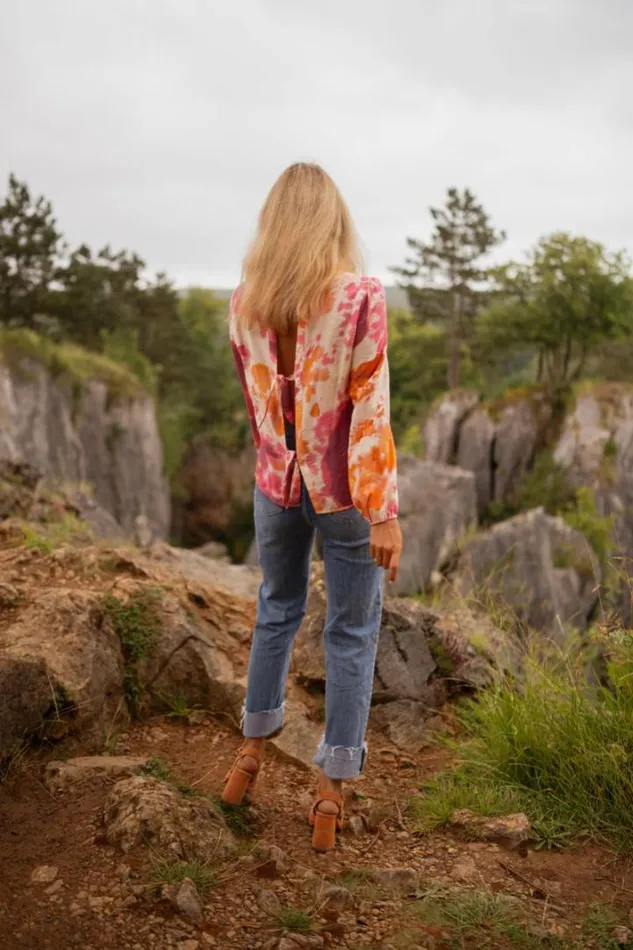 Women039s Clothing Blouses Easy Clothes Orange Patterned Eglantine Blouse Women039s Clothing Blouses Easy Clothes Orange Patterned Eglantine Blouse