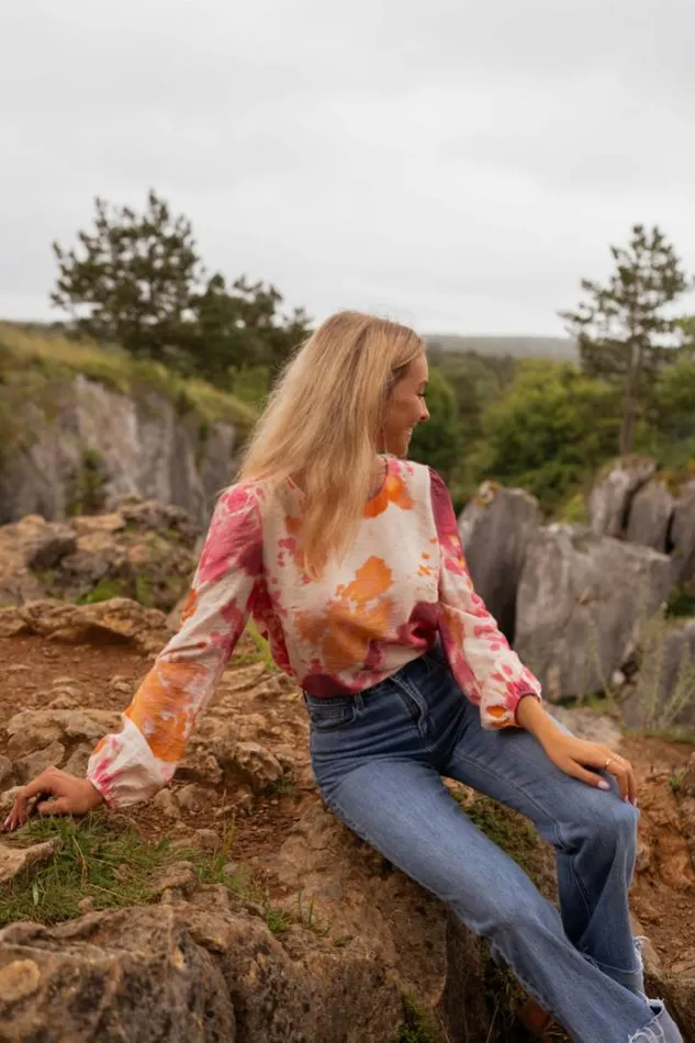 Women039s Clothing Blouses Easy Clothes Orange Patterned Eglantine Blouse Women039s Clothing Blouses Easy Clothes Orange Patterned Eglantine Blouse