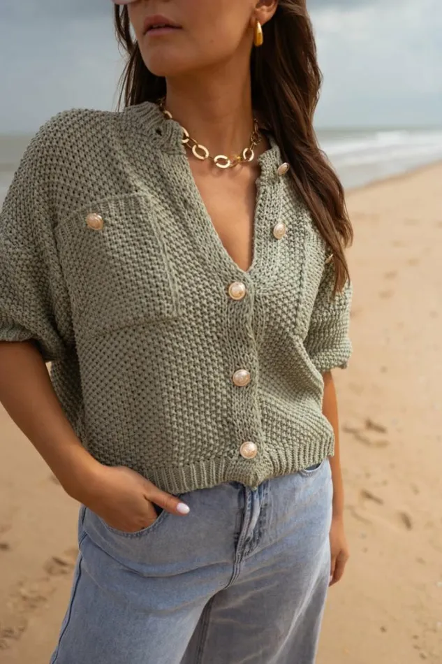 Women039s Clothing Cardigans Easy Clothes Khaki Samia Cardigan