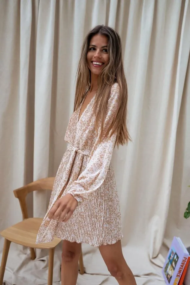Women039s Clothing Dresses Easy Clothes Beige Lisa Patterned Dress