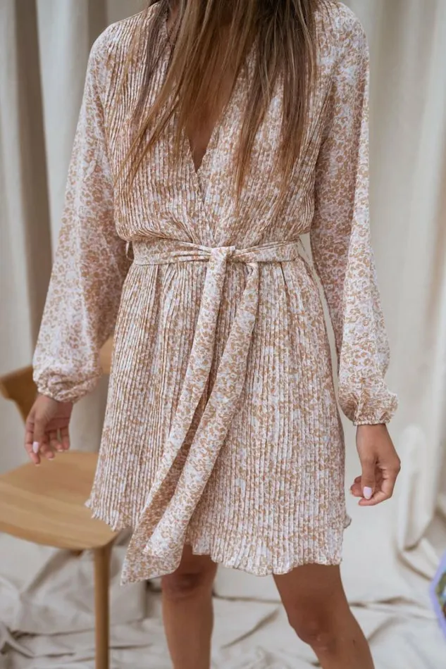 Women039s Clothing Dresses Easy Clothes Beige Lisa Patterned Dress
