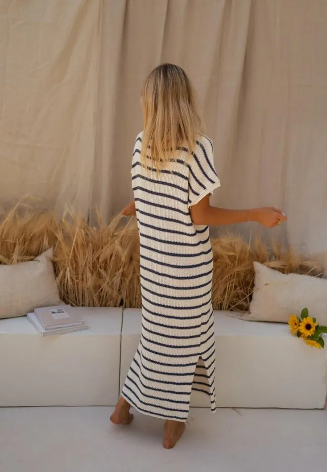Women039s Clothing Dresses Easy Clothes Blue And Ecru Striped Soam Dress Women039s Clothing Dresses Easy Clothes Blue And Ecru Striped Soam Dress