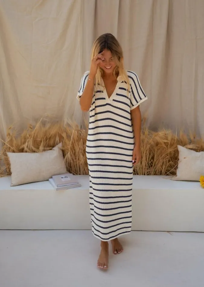Women039s Clothing Dresses Easy Clothes Blue And Ecru Striped Soam Dress Women039s Clothing Dresses Easy Clothes Blue And Ecru Striped Soam Dress