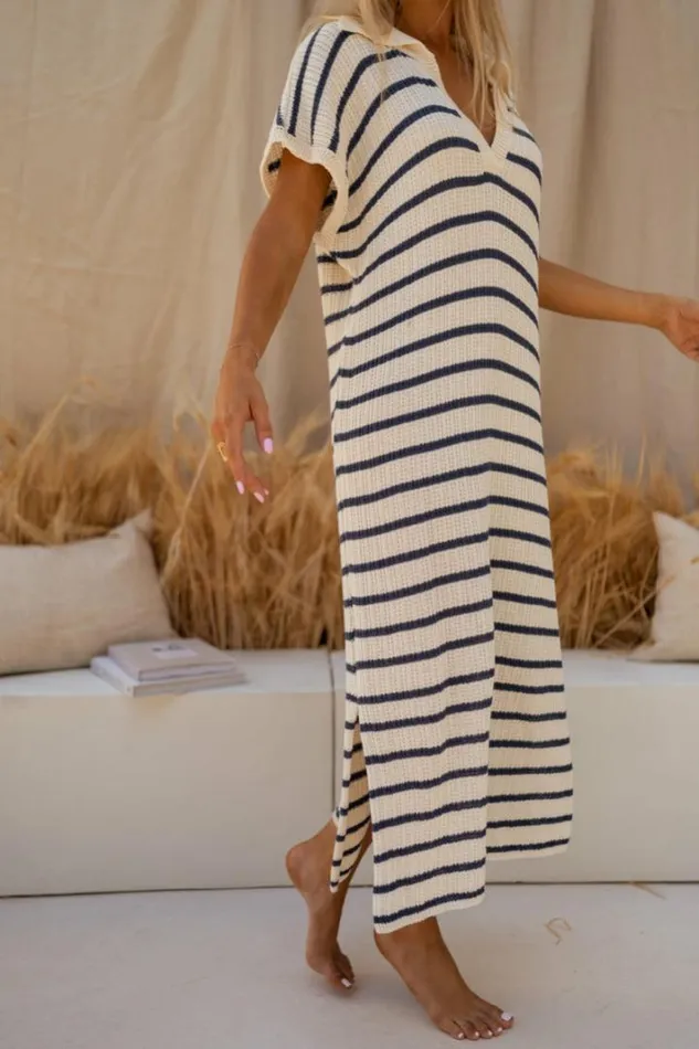 Women039s Clothing Dresses Easy Clothes Blue And Ecru Striped Soam Dress Women039s Clothing Dresses Easy Clothes Blue And Ecru Striped Soam Dress