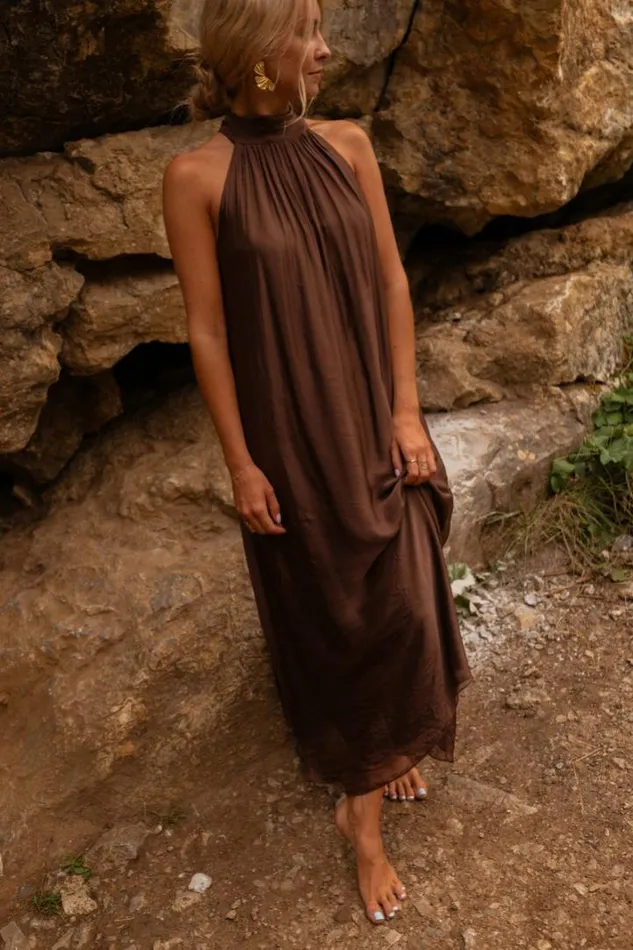 Women039s Clothing Dresses Easy Clothes Chocolate Silk Thea Dress