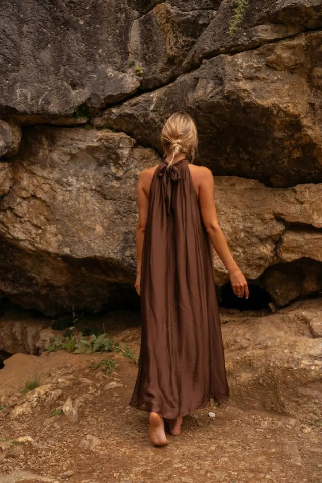 Women039s Clothing Dresses Easy Clothes Chocolate Silk Thea Dress