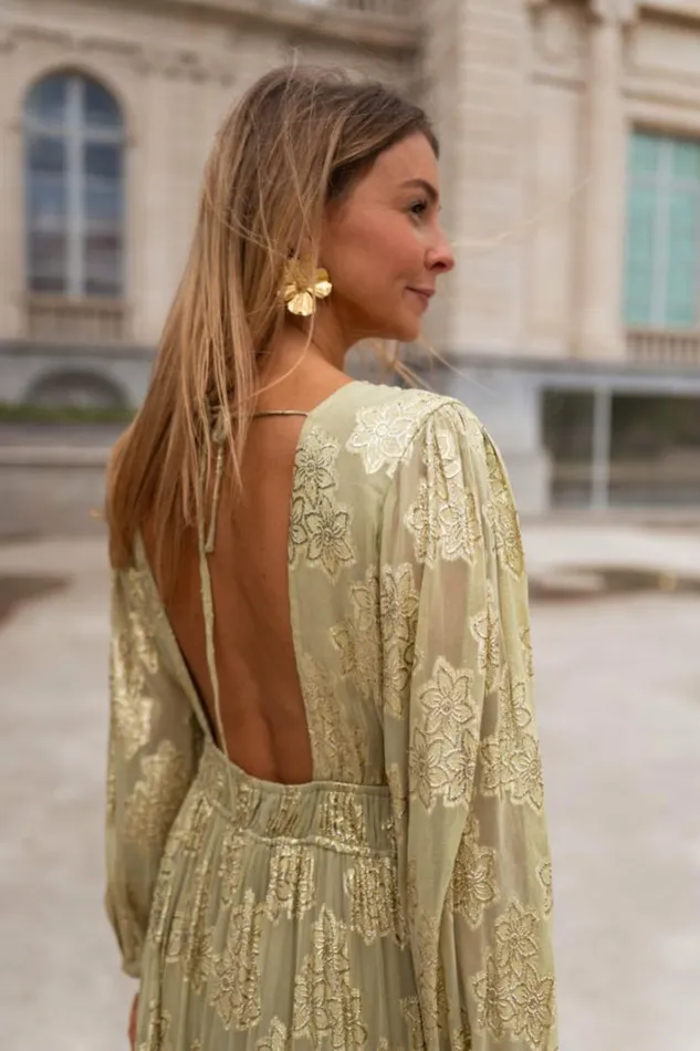 Women039s Clothing Dresses Easy Clothes Green And Golden Ezia Dress