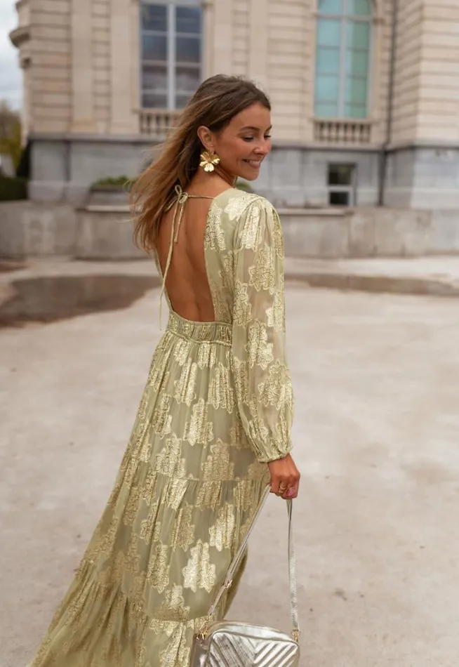 Women039s Clothing Dresses Easy Clothes Green And Golden Ezia Dress