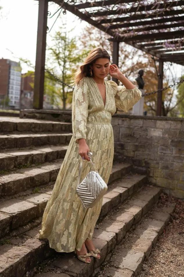 Women039s Clothing Dresses Easy Clothes Green And Golden Ezia Dress