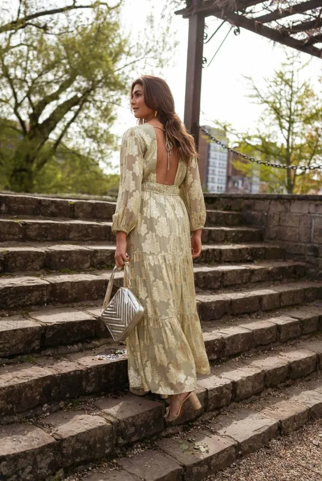 Women039s Clothing Dresses Easy Clothes Green And Golden Ezia Dress