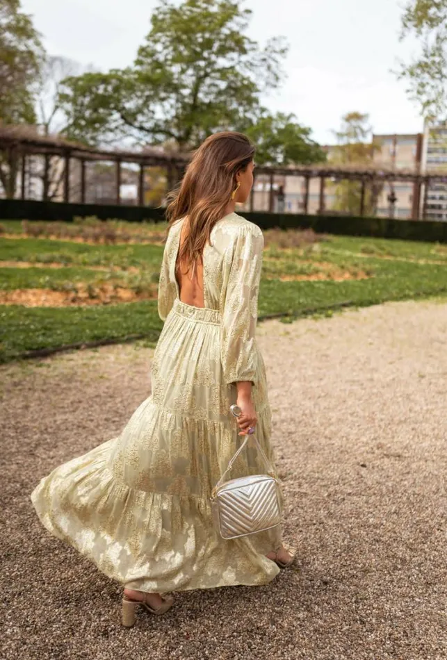 Women039s Clothing Dresses Easy Clothes Green And Golden Ezia Dress