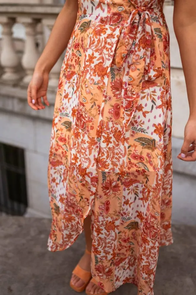 Women039s Clothing Dresses Easy Clothes Orange Floral Leidi Dress