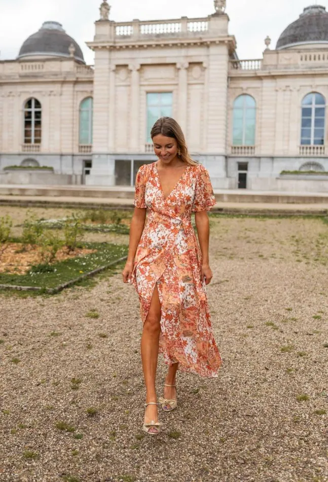 Women039s Clothing Dresses Easy Clothes Orange Floral Leidi Dress