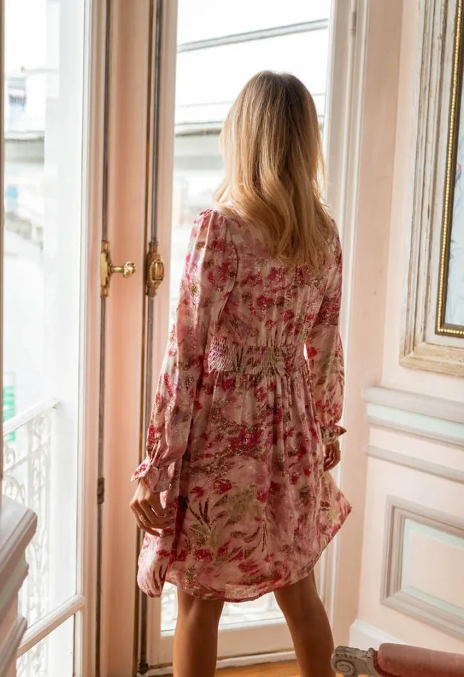 Women039s Clothing Dresses Easy Clothes Pink And Golden Carole Dress Women039s Clothing Dresses Easy Clothes Pink And Golden Carole Dress