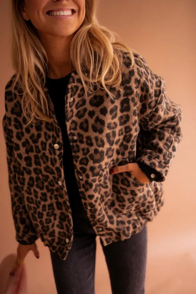 Women039s Clothing Jackets Easy Clothes Leopard Cleo Bomber Jacket