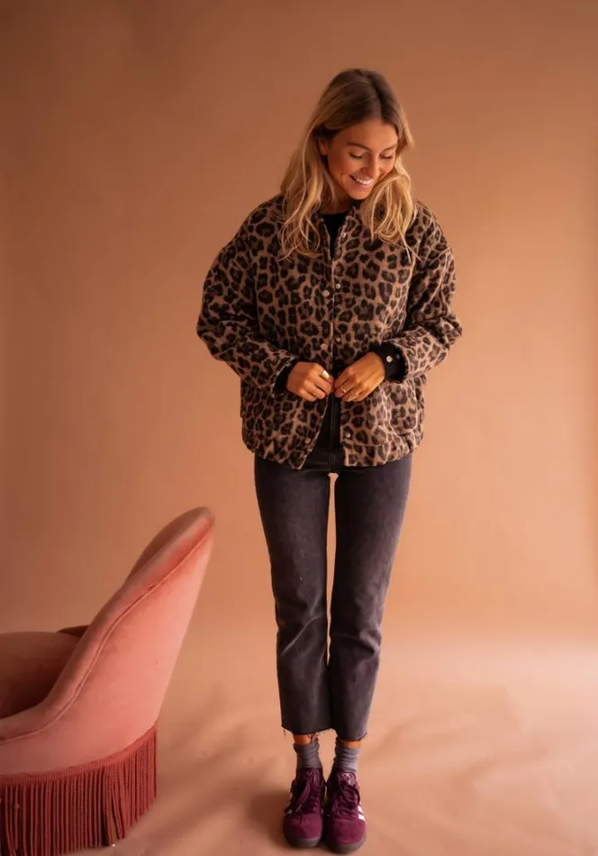 Women039s Clothing Jackets Easy Clothes Leopard Cleo Bomber Jacket