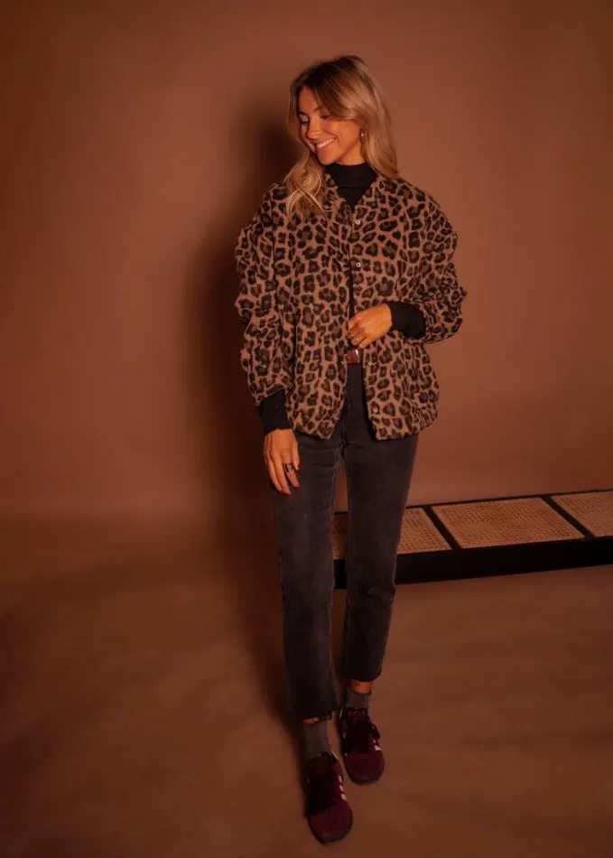 Women039s Clothing Jackets Easy Clothes Leopard Cleo Bomber Jacket