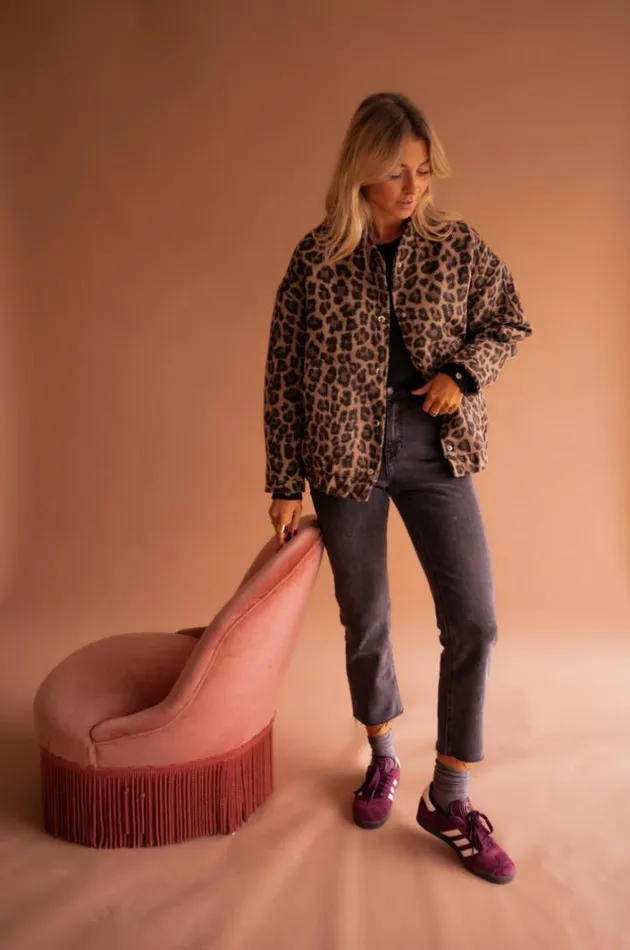 Women039s Clothing Jackets Easy Clothes Leopard Cleo Bomber Jacket