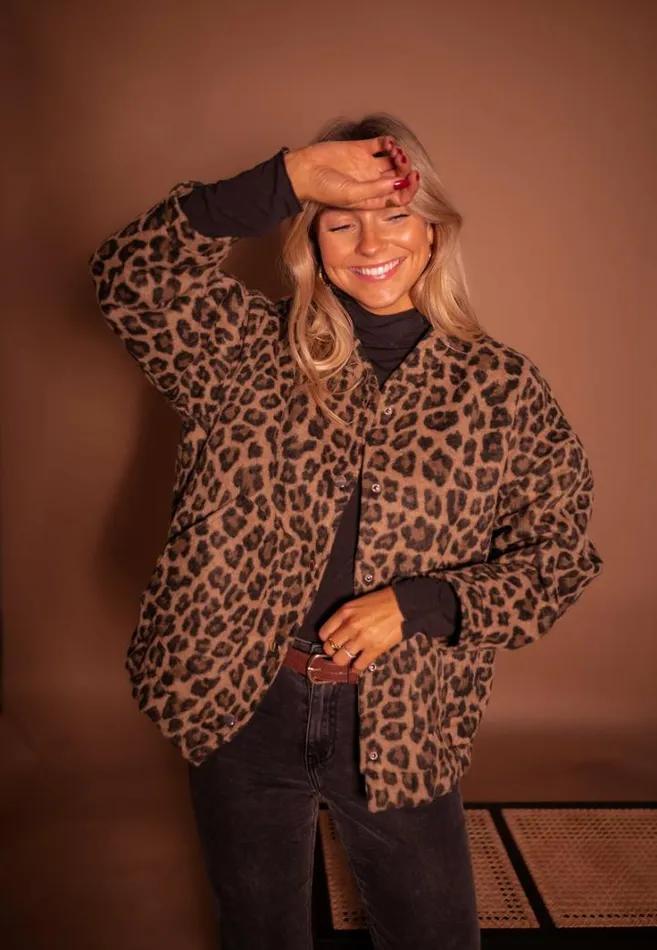 Women039s Clothing Jackets Easy Clothes Leopard Cleo Bomber Jacket