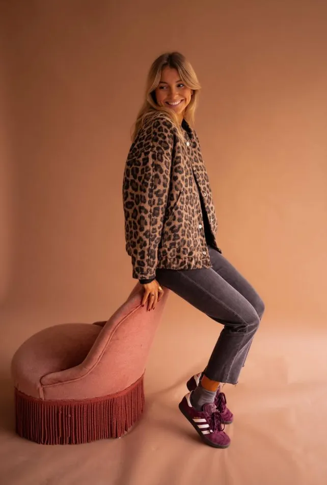Women039s Clothing Jackets Easy Clothes Leopard Cleo Bomber Jacket