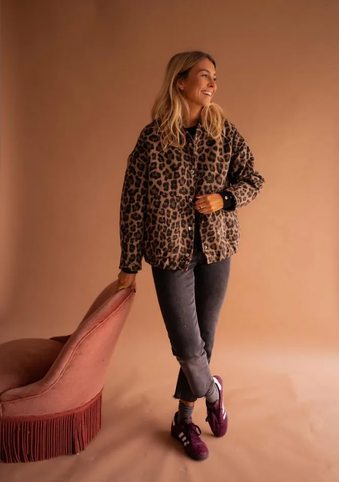 Women039s Clothing Jackets Easy Clothes Leopard Cleo Bomber Jacket
